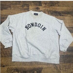 Champion Bowdoin College Reverse Weave‎ Sweatshirt XL Mens Gray Crew Neck
